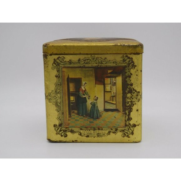 Vintage Tin Container Made in Holland - 6"H x 6"W - Picture 1 of 6